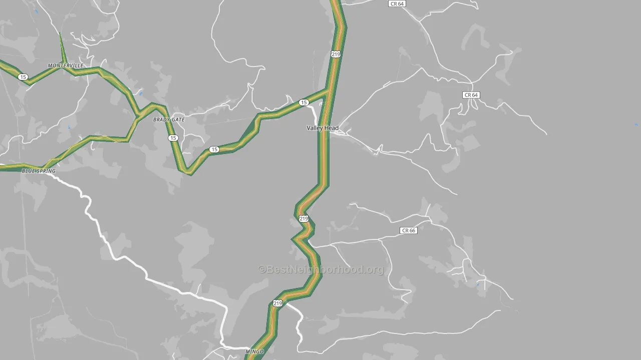 26294, WV Map of Noise Levels in 26294