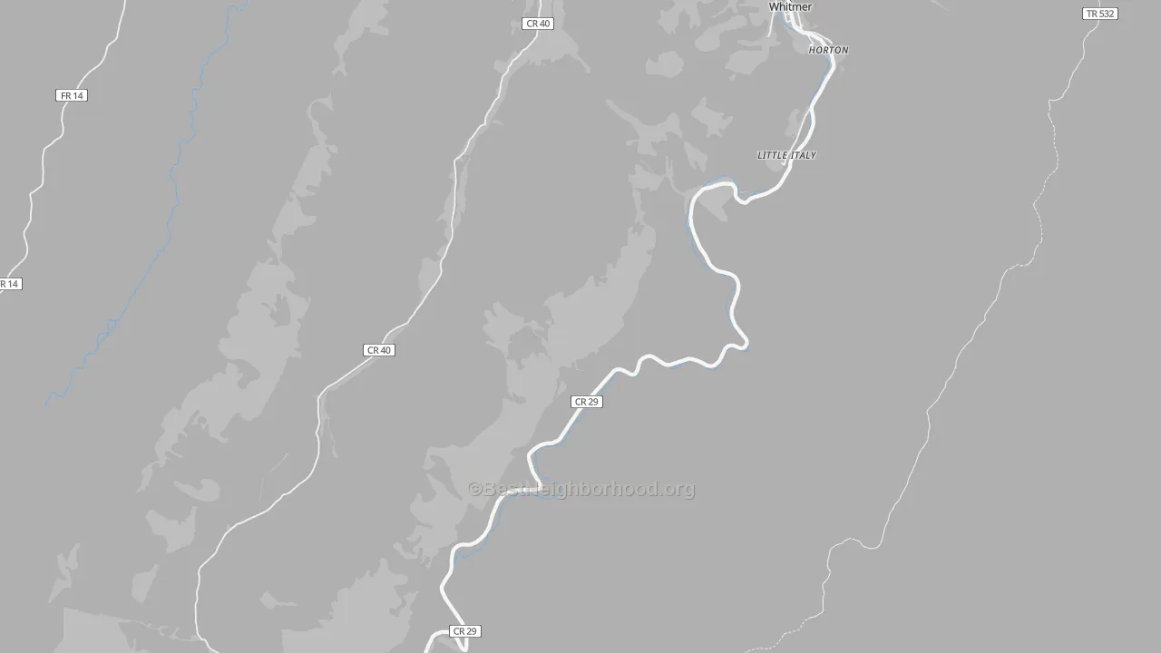 26296, WV Map of Noise Levels in 26296
