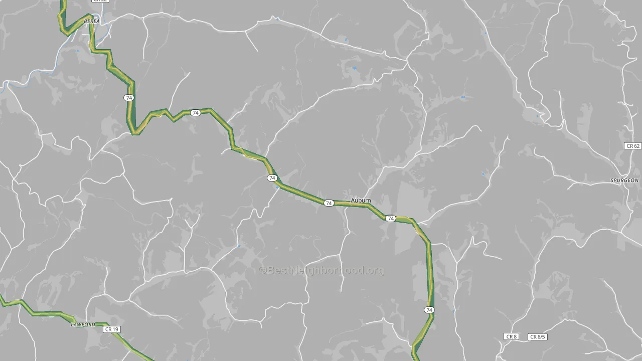 26325, WV Map of Noise Levels in 26325
