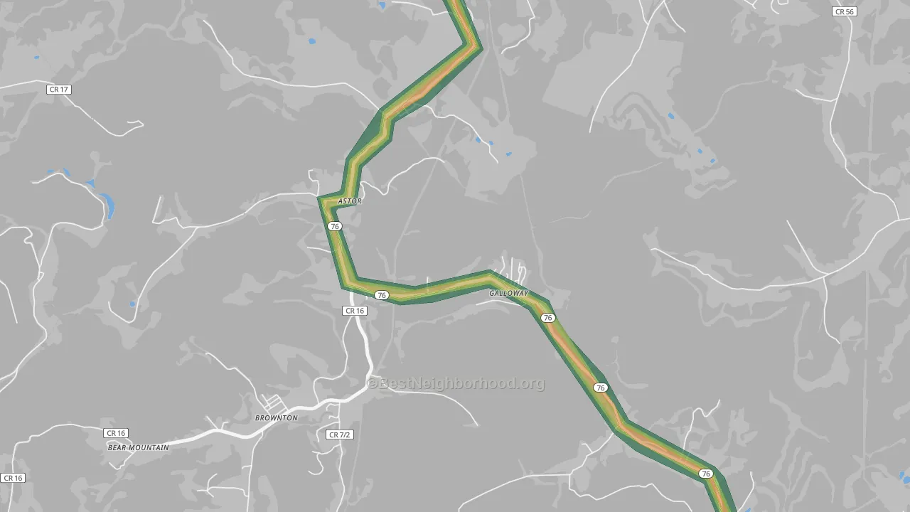 26349, WV Map of Noise Levels in 26349