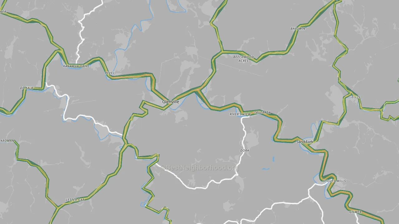 26351, WV Map of Noise Levels in 26351