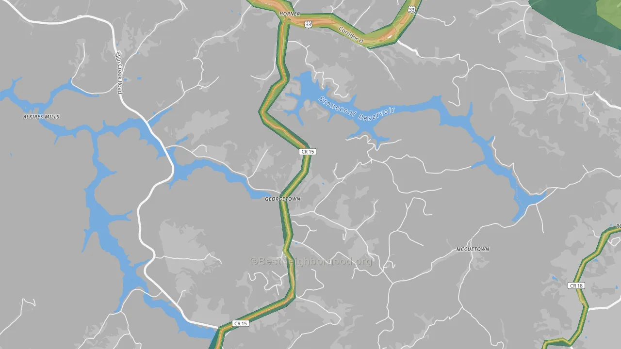 26372, WV Map of Noise Levels in 26372