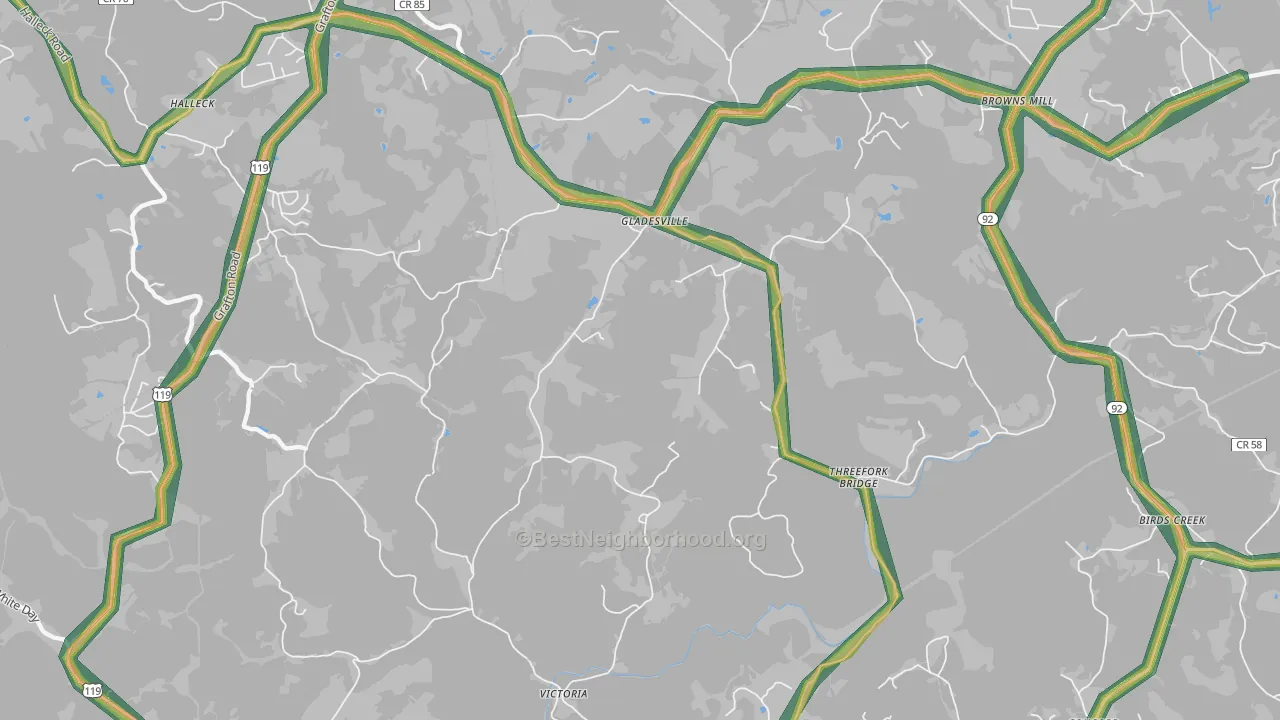 26374, WV Map of Noise Levels in 26374