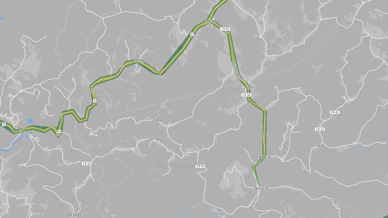 26376, WV Map of Noise Levels in 26376
