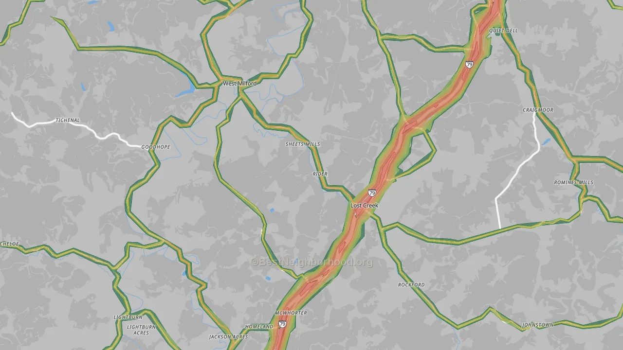 26385, WV Map of Noise Levels in 26385