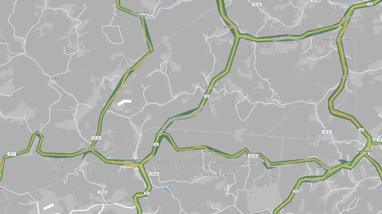 26410, WV Map of Noise Levels in 26410