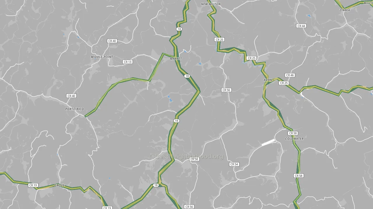 26411, WV Map of Noise Levels in 26411