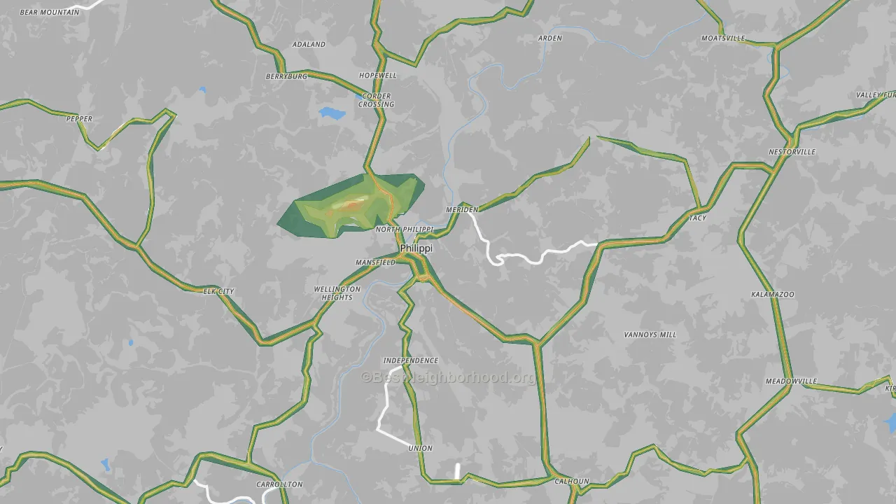 26416, WV Map of Noise Levels in 26416