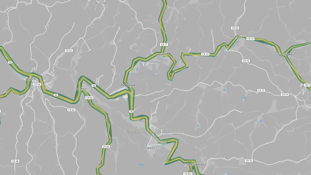 26419, WV Map of Noise Levels in 26419