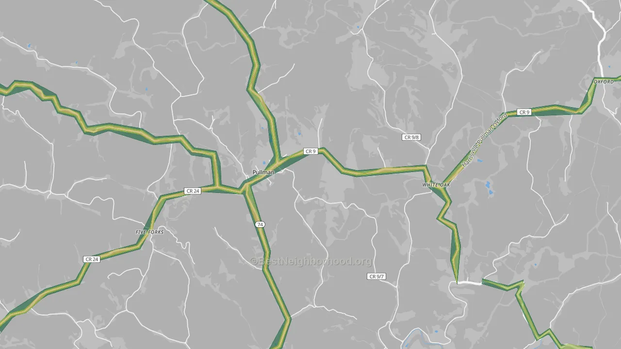 26421, WV Map of Noise Levels in 26421