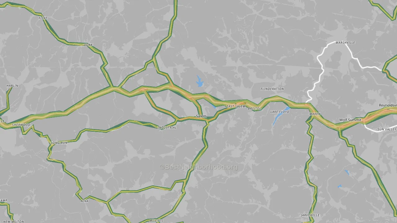 26426, WV Map of Noise Levels in 26426