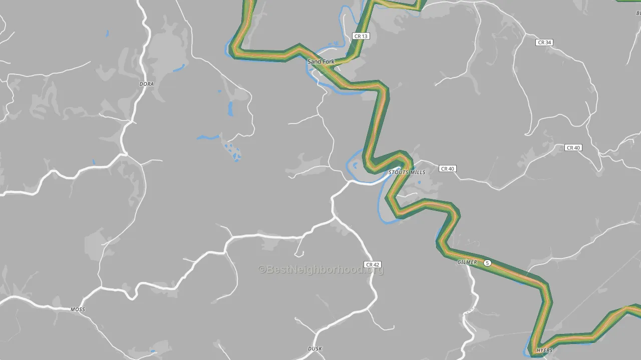 26430, WV Map of Noise Levels in 26430