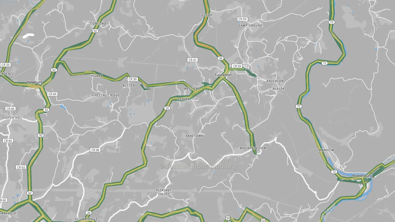 26444, WV Map of Noise Levels in 26444