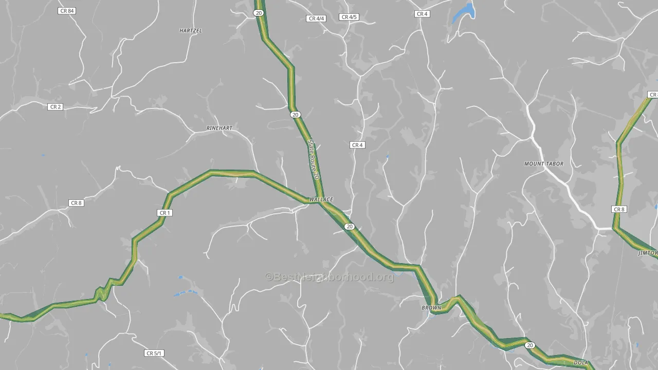 26448, WV Map of Noise Levels in 26448