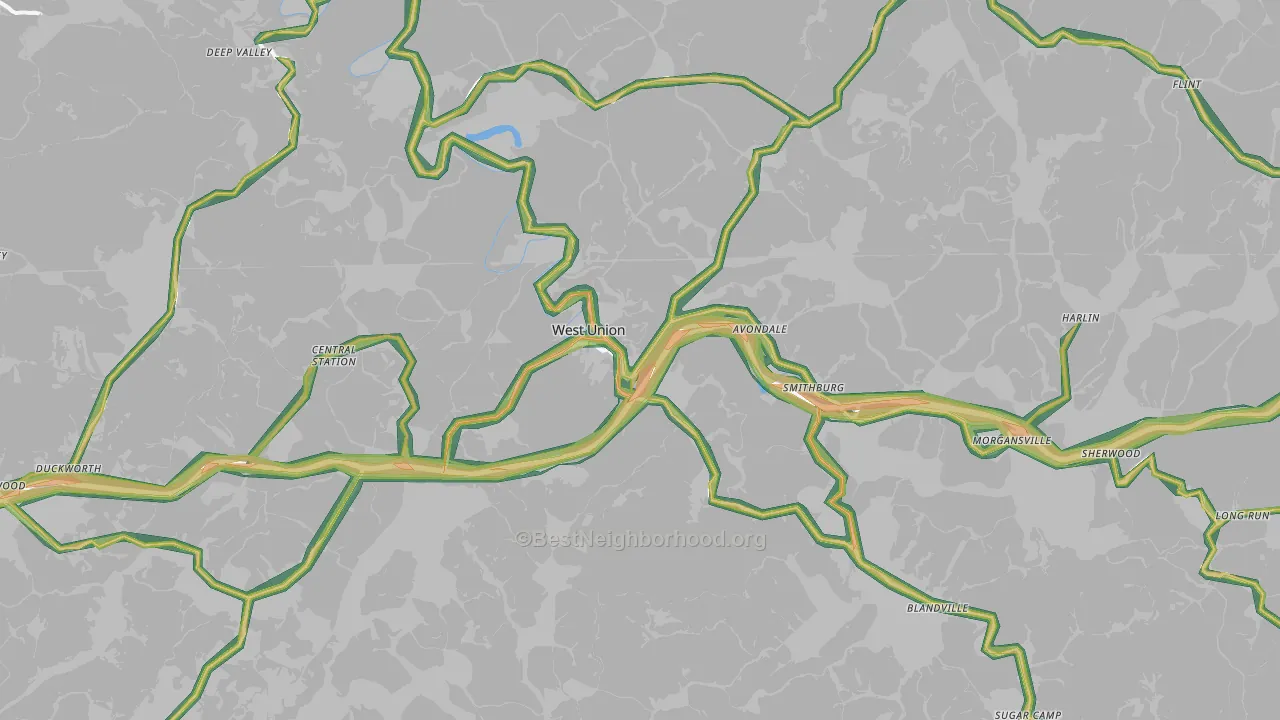 26456, WV Map of Noise Levels in 26456