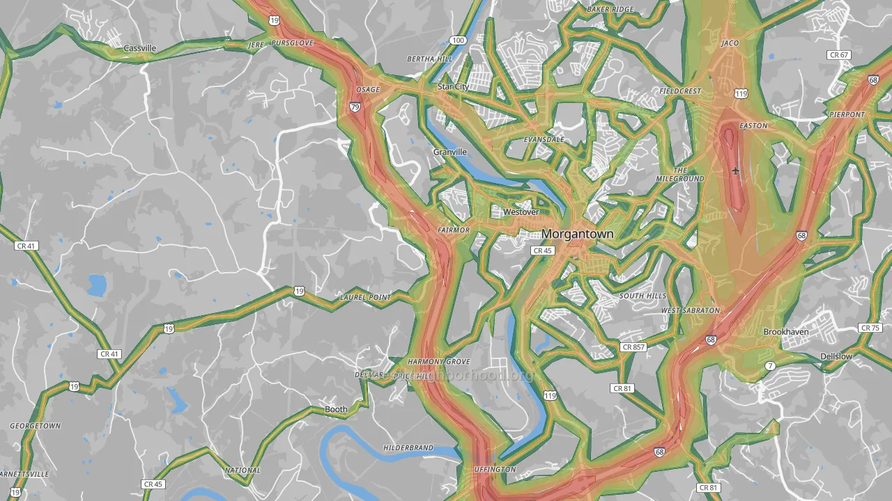 26501, WV Map of Noise Levels in 26501