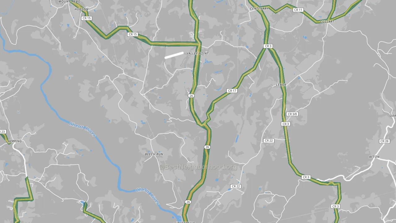 26519, WV Map of Noise Levels in 26519