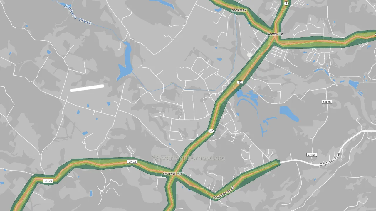 26520, WV Map of Noise Levels in 26520