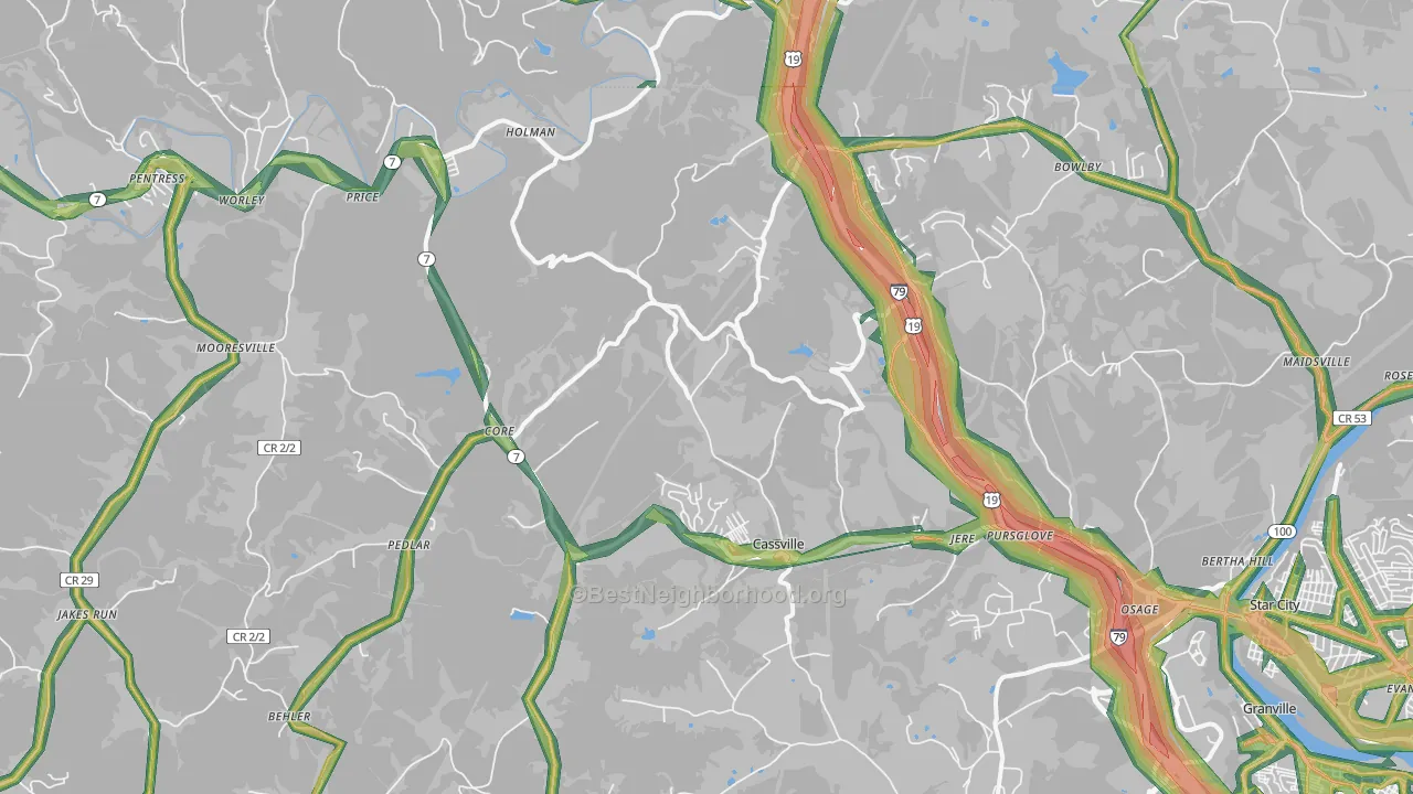 26541, WV Map of Noise Levels in 26541