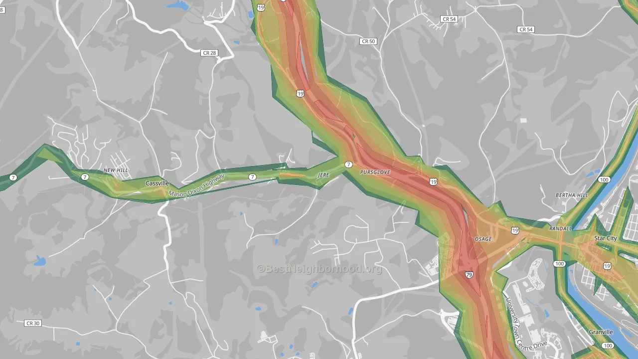 26546, WV Map of Noise Levels in 26546