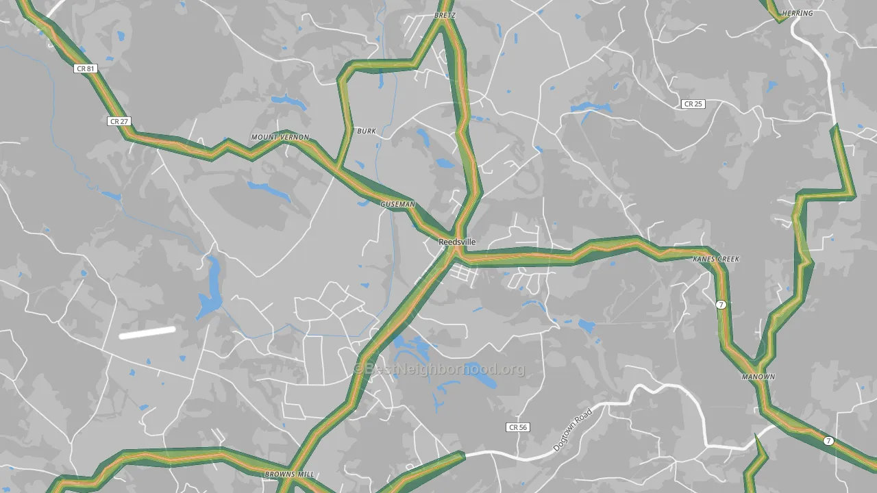 26547, WV Map of Noise Levels in 26547