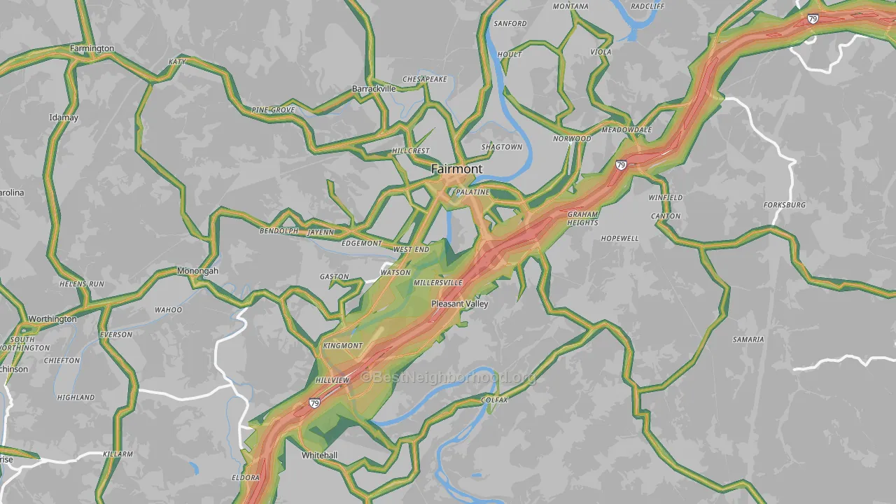 26554, WV Map of Noise Levels in 26554