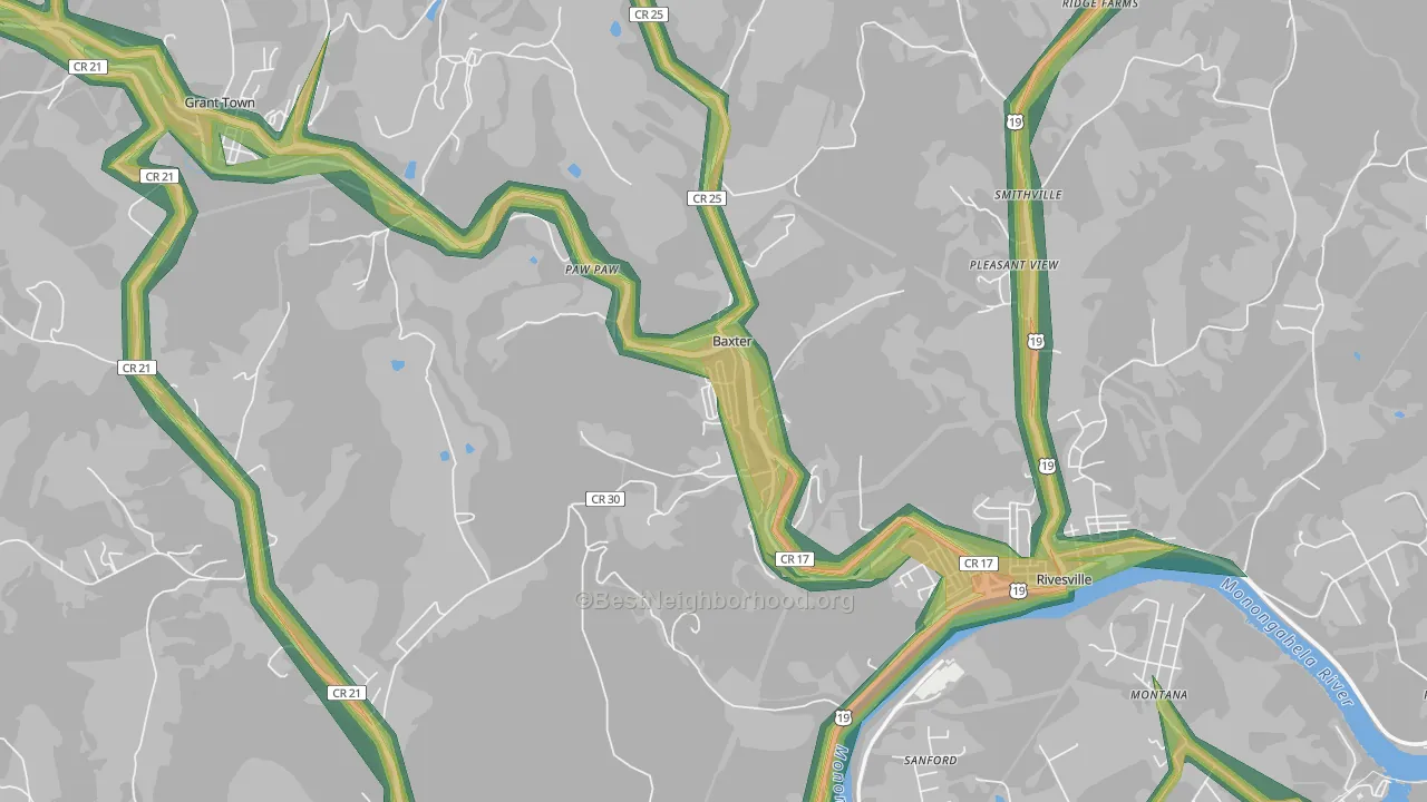 26560, WV Map of Noise Levels in 26560