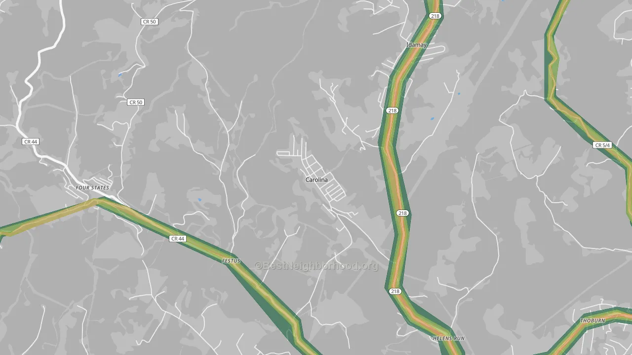 26563, WV Map of Noise Levels in 26563