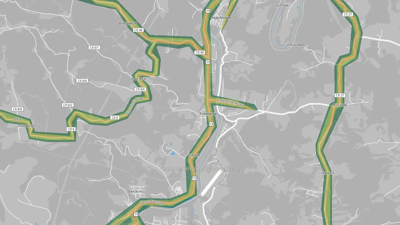 26568, WV Map of Noise Levels in 26568
