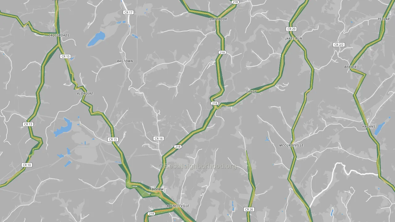 26570, WV Map of Noise Levels in 26570