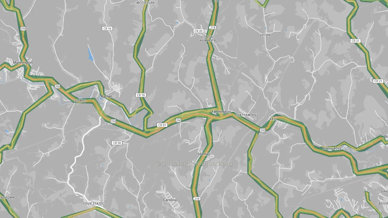 26571, WV Map of Noise Levels in 26571