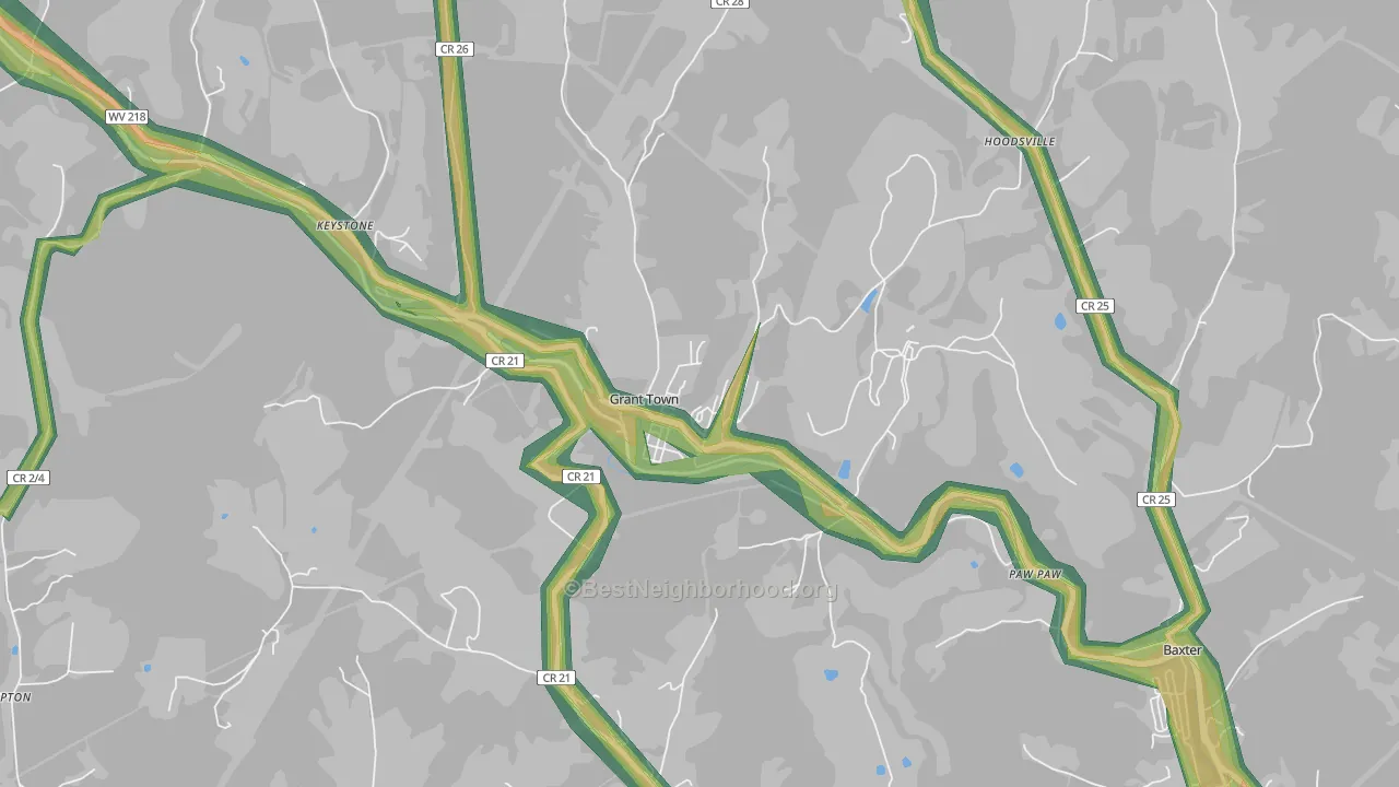 26574, WV Map of Noise Levels in 26574