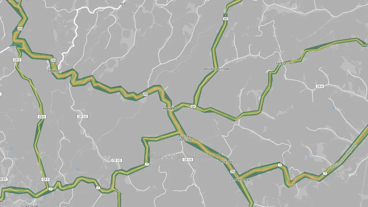 26575, WV Map of Noise Levels in 26575