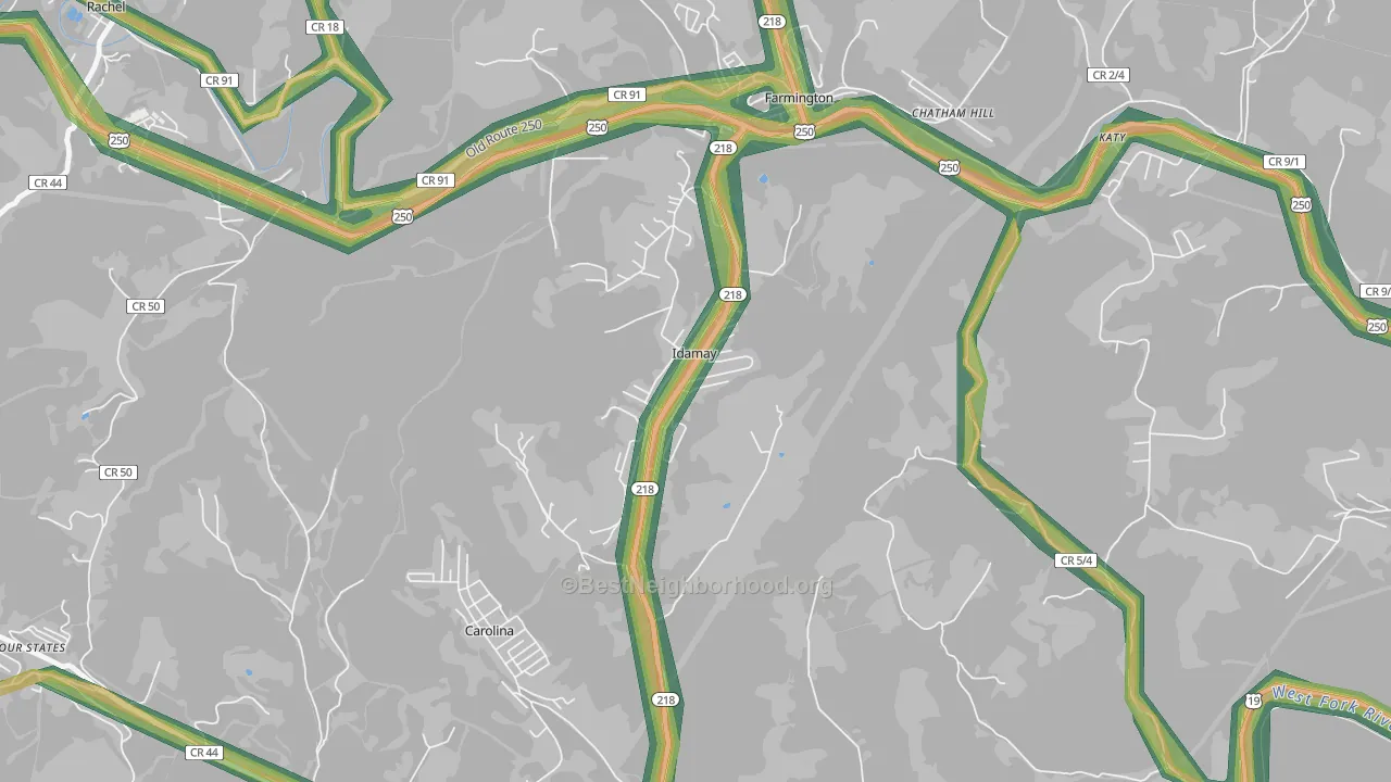 26576, WV Map of Noise Levels in 26576