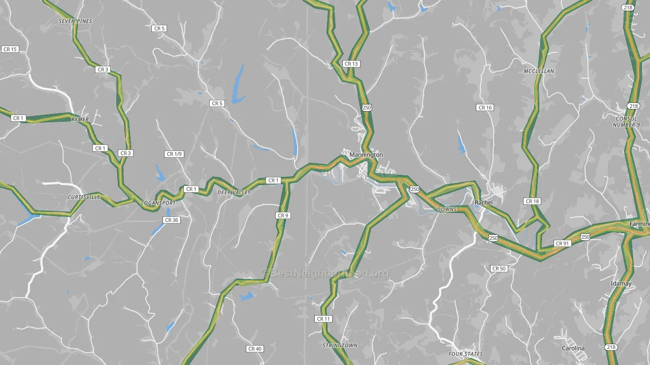 26582, WV Map of Noise Levels in 26582