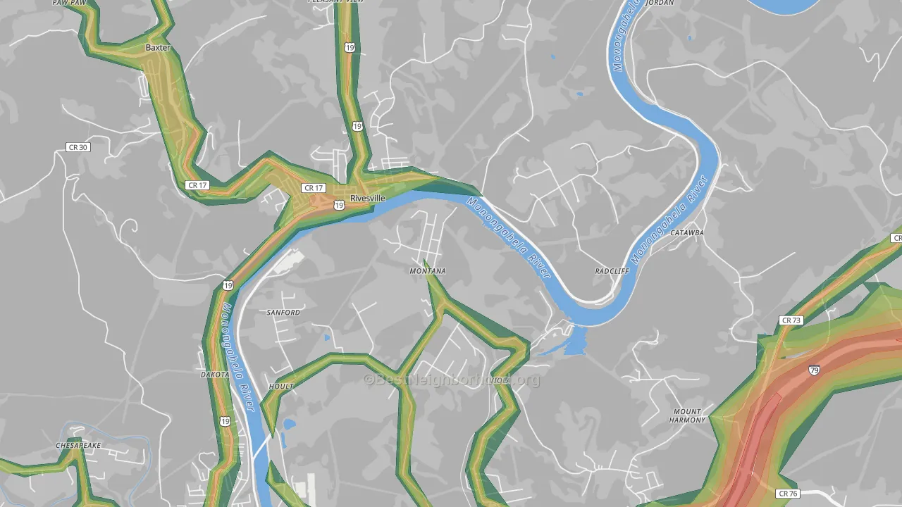 26586, WV Map of Noise Levels in 26586