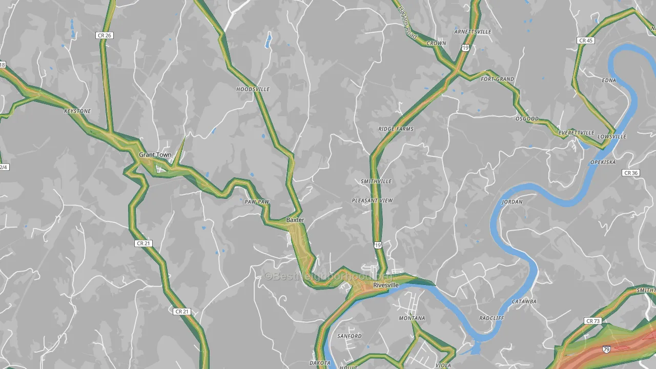 26588, WV Map of Noise Levels in 26588