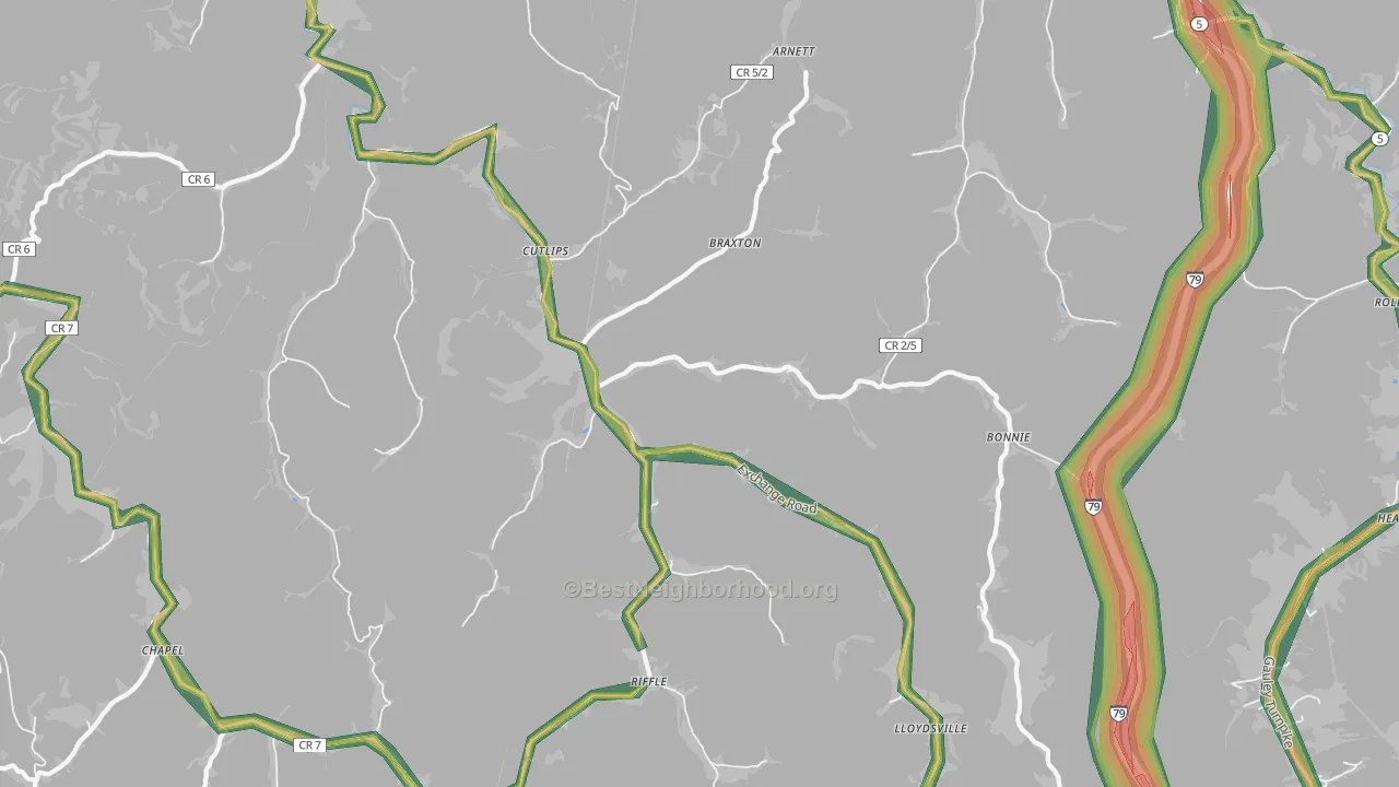 26619, WV Map of Noise Levels in 26619