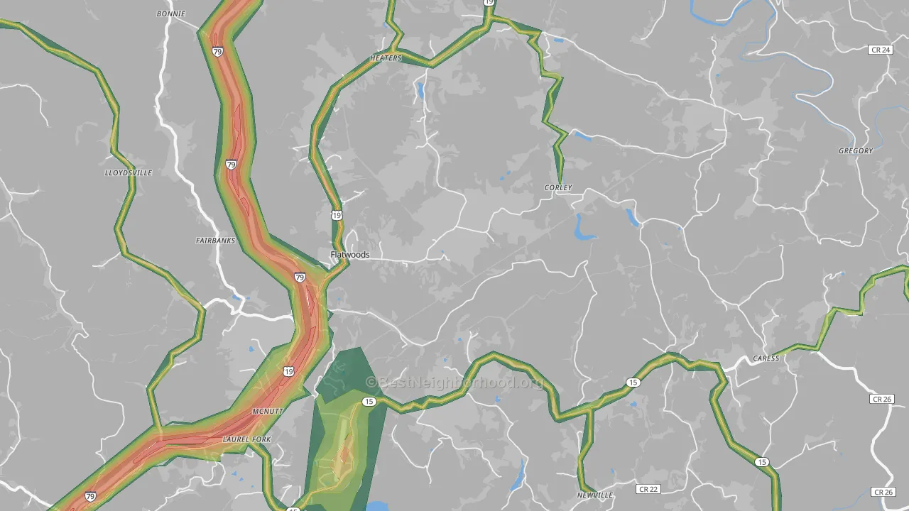 26621, WV Map of Noise Levels in 26621