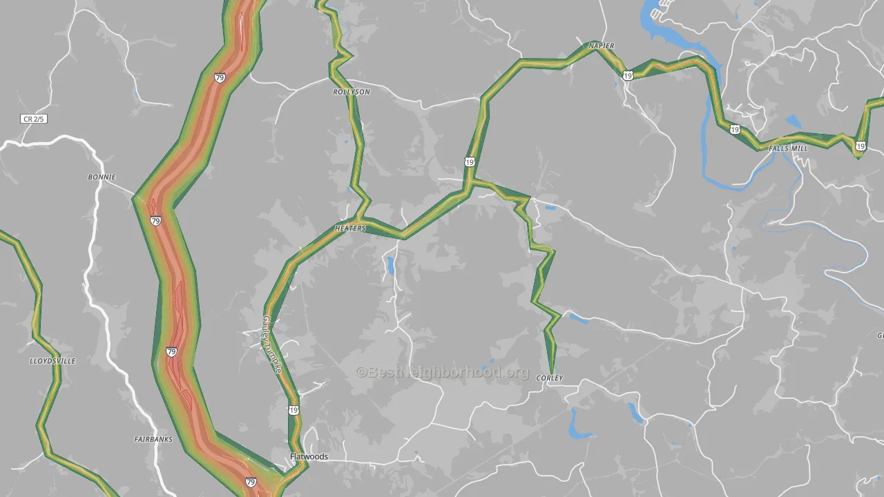 26627, WV Map of Noise Levels in 26627