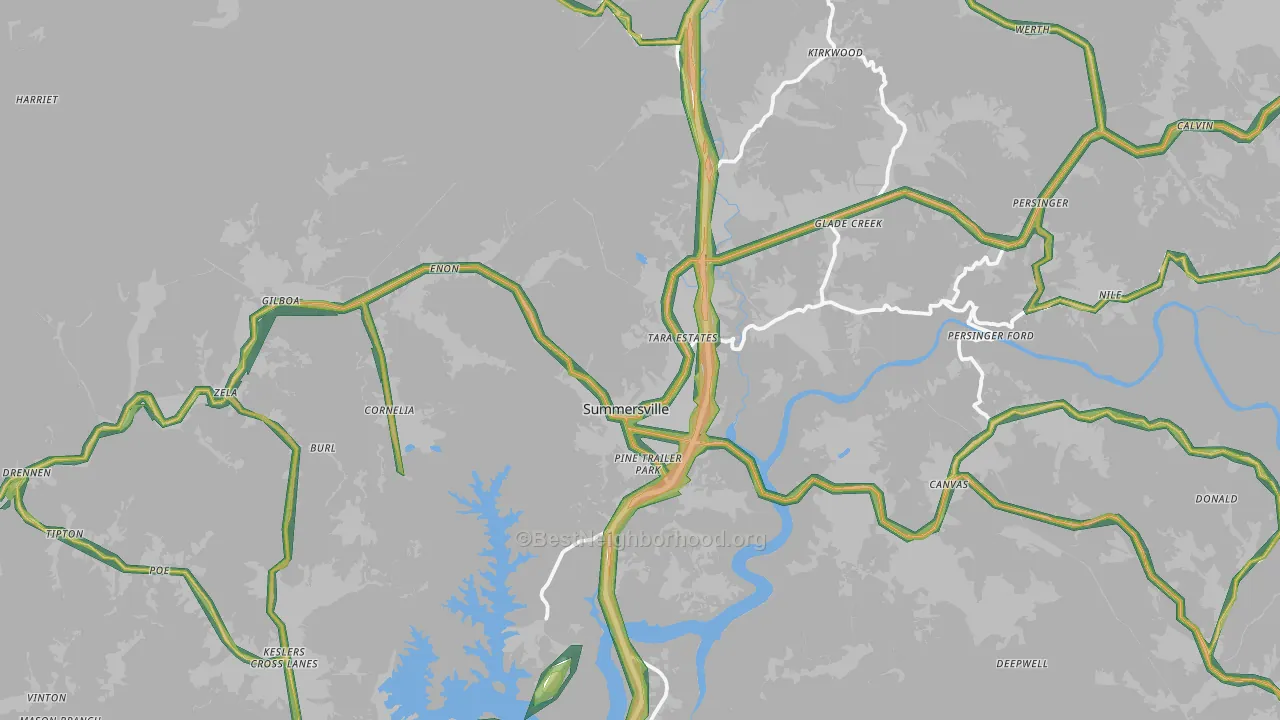 26651, WV Map of Noise Levels in 26651