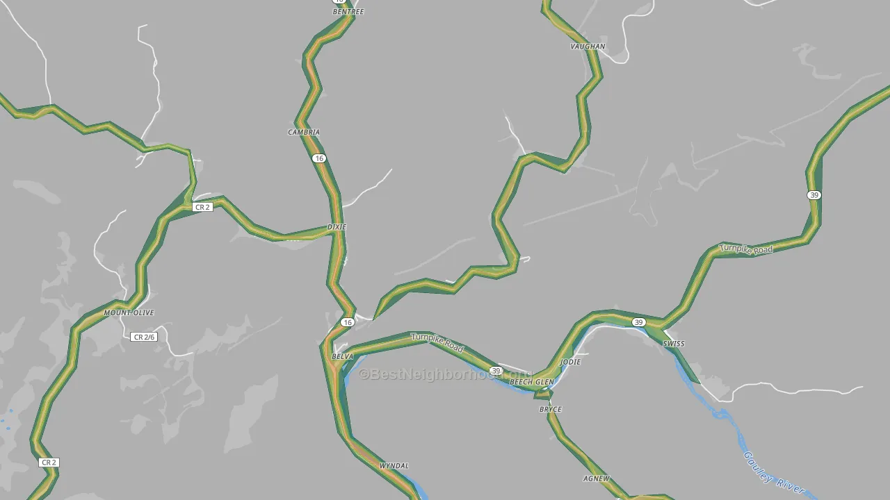 26656, WV Map of Noise Levels in 26656