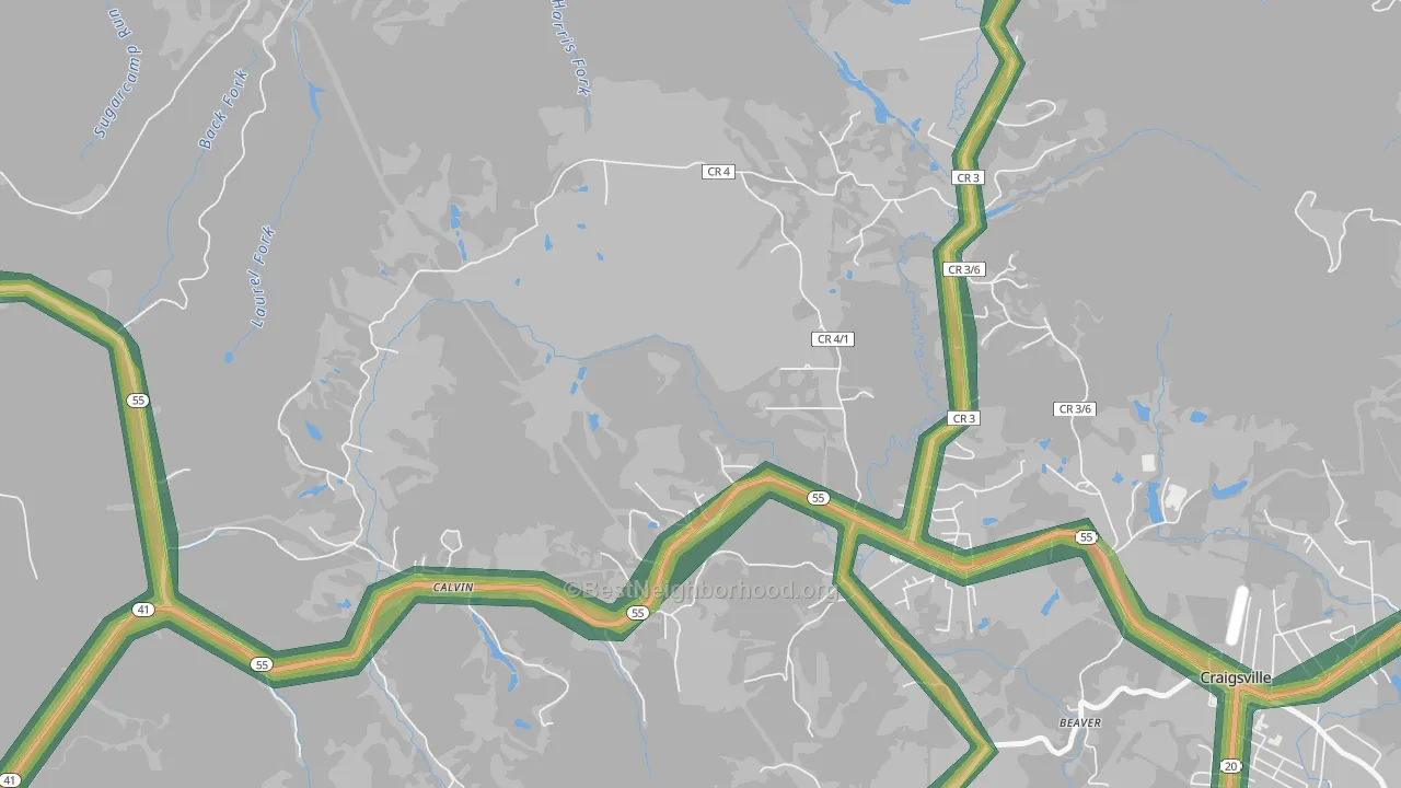 26660, WV Map of Noise Levels in 26660