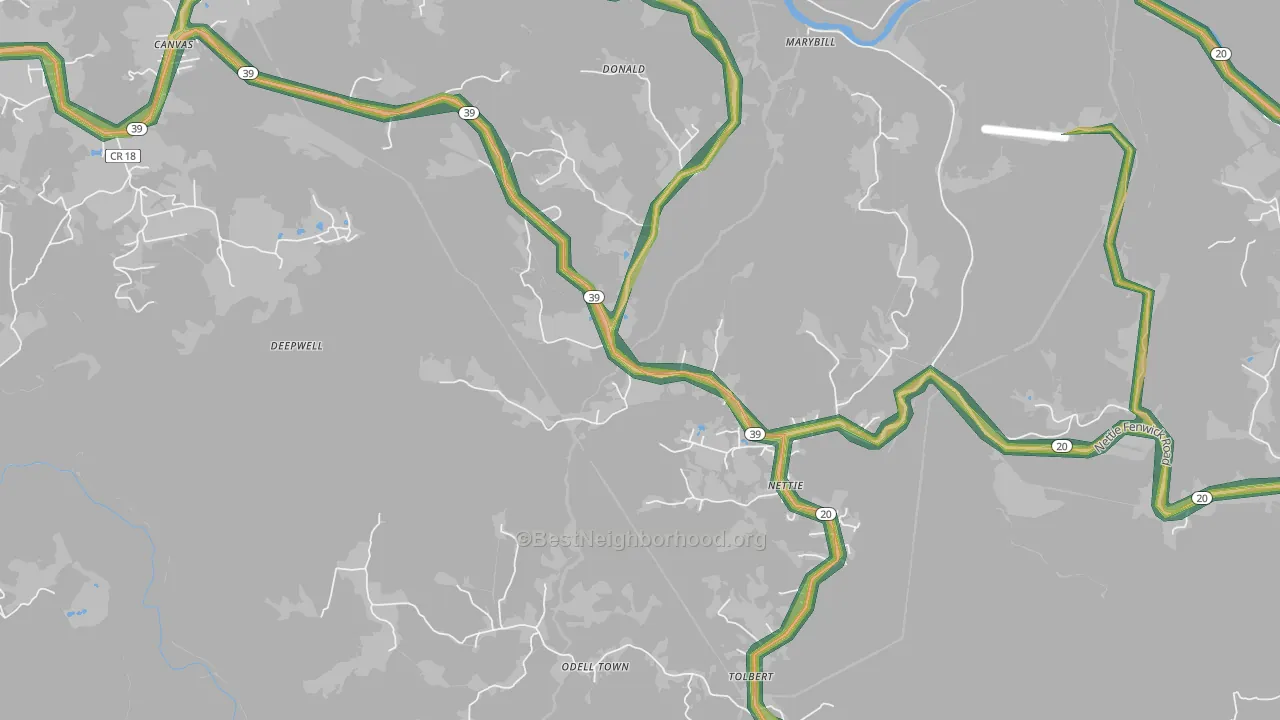26681, WV Map of Noise Levels in 26681
