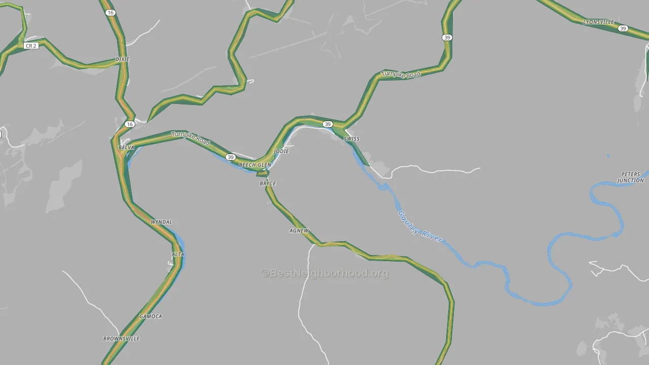 26690, WV Map of Noise Levels in 26690