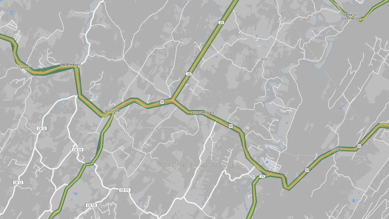 26704, WV Map of Noise Levels in 26704