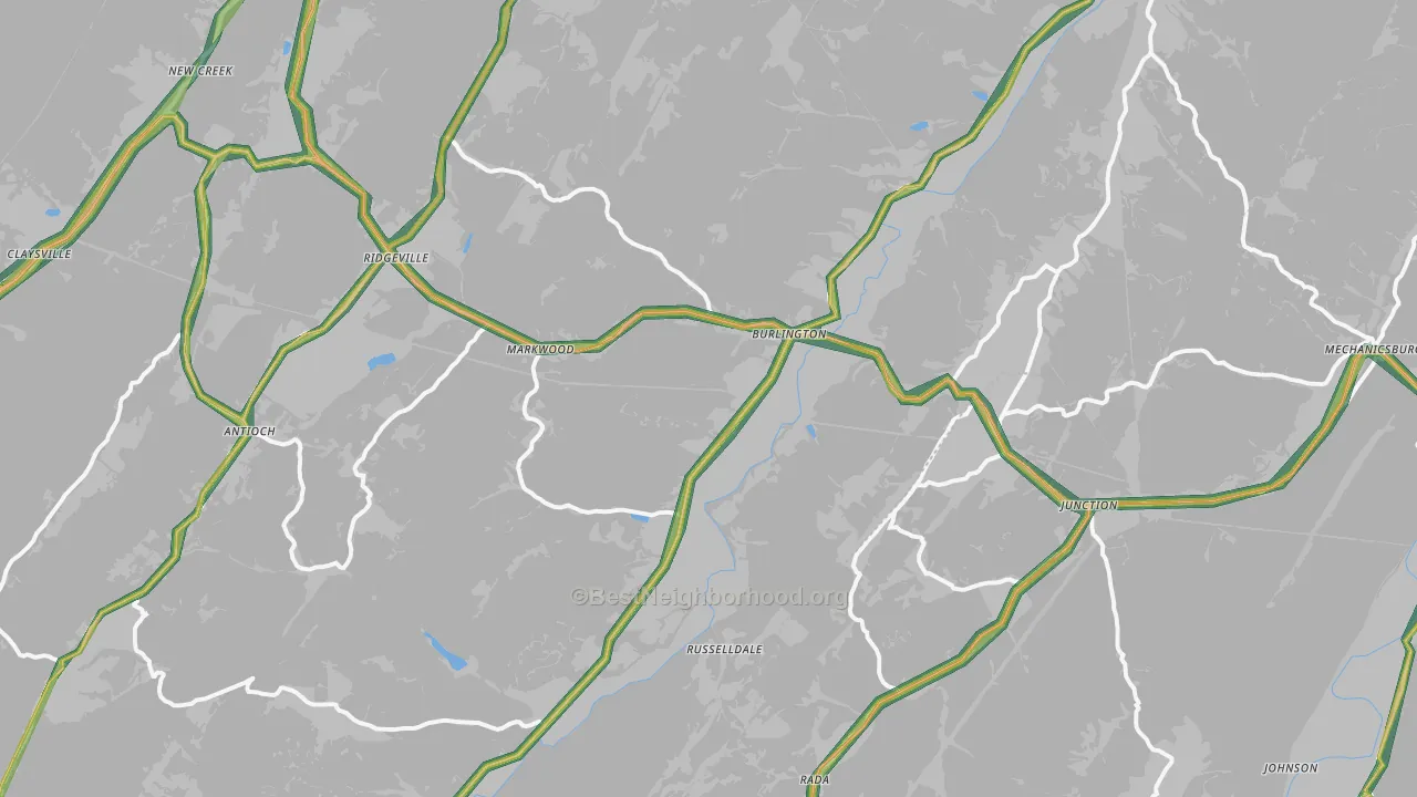 26710, WV Map of Noise Levels in 26710