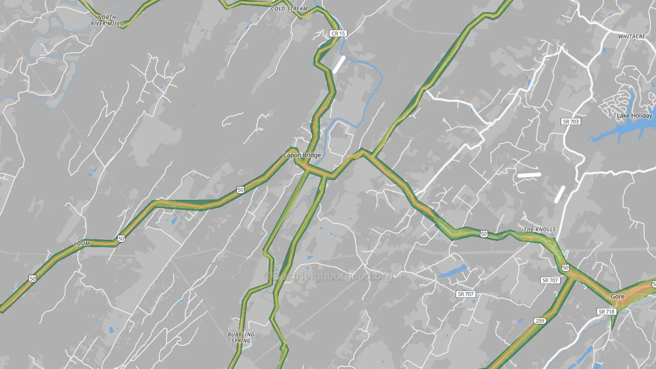 26711, WV Map of Noise Levels in 26711