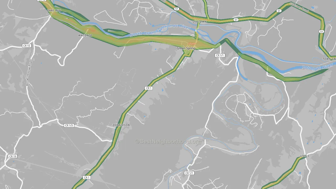 26722, WV Map of Noise Levels in 26722