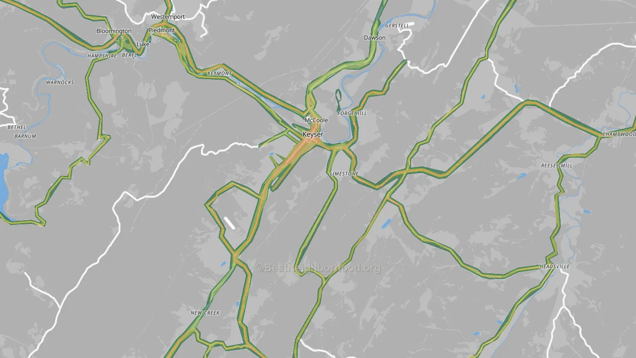 26726, WV Map of Noise Levels in 26726